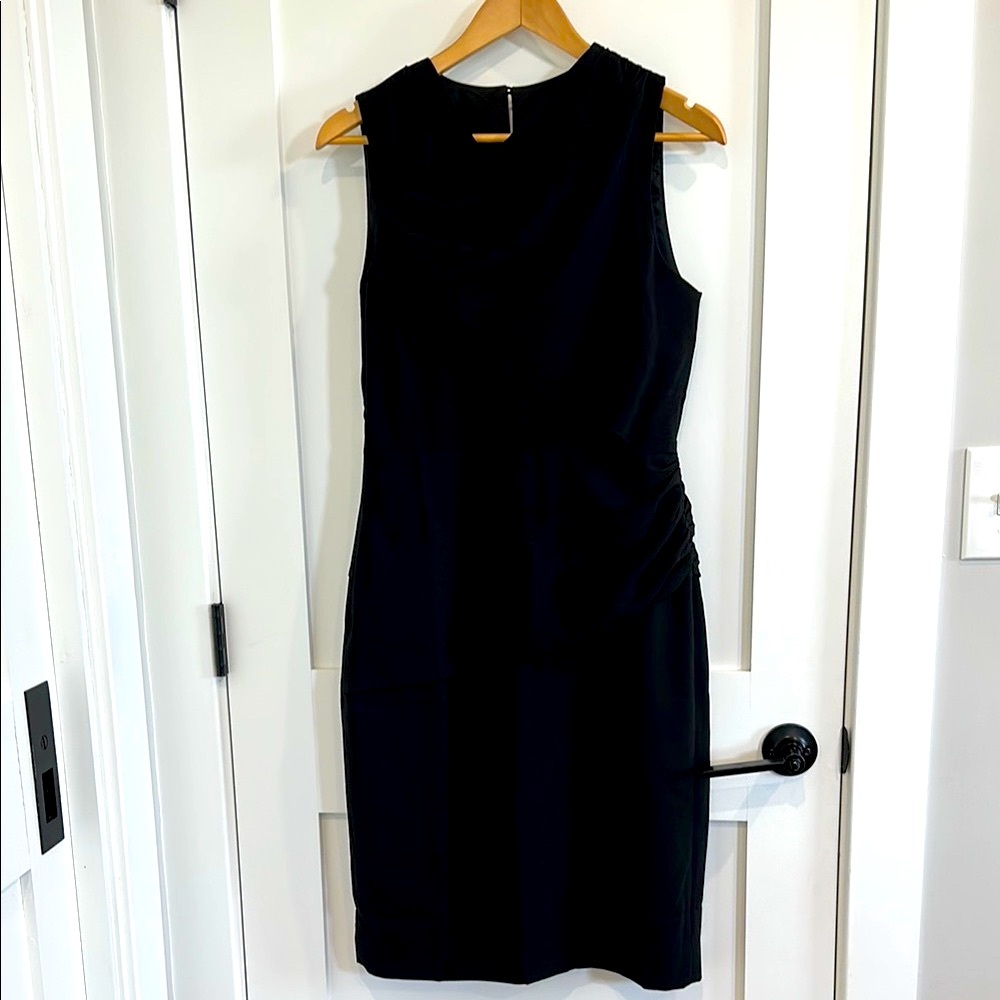 J. Crew Black Asymmetrical Sheath Dress Crew Neck Sleeveless